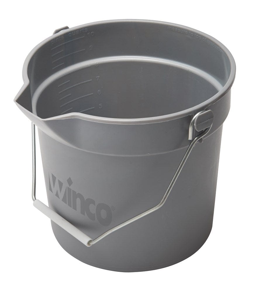 Winco Essentials Each Winco UPP-10G 10 Quart Gray Polyethylene Utility Pail for Versatile Storage and Pouring | Denson CFE