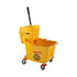 Winco Essentials Each / Yellow Winco MPB-36 36 Quart Plastic Yellow Mop Bucket with Side Press Wringer for Efficient Cleaning | Denson CFE