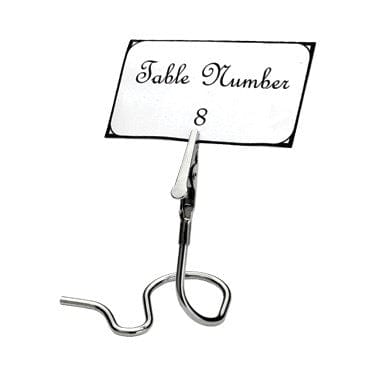 Winco Essentials Pack Winco TCD-3S Table Sign Clips with Swirl Base Pack of Six Chrome Plated | Denson CFE