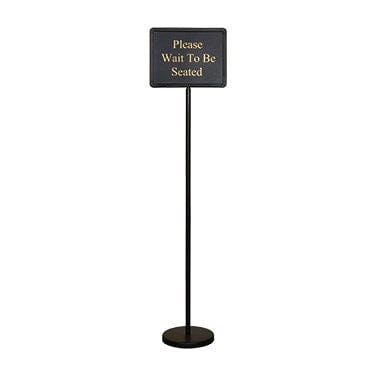 Winco Essentials Set Winco HTS60K Black Aluminum 60 Inch Changeable Hostess Teller Sign | Denson CFE