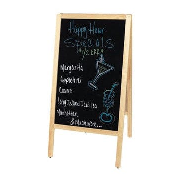 Winco Essentials Set Winco MBAF-1 A-Frame Marker Board Dual-Sided Natural Finish with Markers and Eraser | Denson CFE