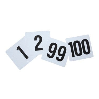 Winco Essentials Set Winco TBN-100 Table Numbers Set 1 to 100 4 inch x 3 and 3 quarter inch Plastic | Denson CFE