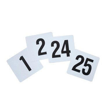 Winco Essentials Set Winco TBN-25 Table Numbers Set 1 to 25 4 inches by 3 and 3 quarters inches Plastic | Denson CFE