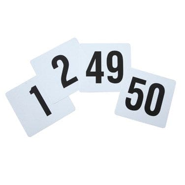 Winco Essentials Set Winco TBN-50 Table Numbers Set 1 to 50 Plastic 4 inches x 3.75 inches | Denson CFE