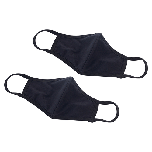 Winco Essentials XL / Black Face Mask, 7-1/4" x 5-1/2", 2-ply, 100% cotton