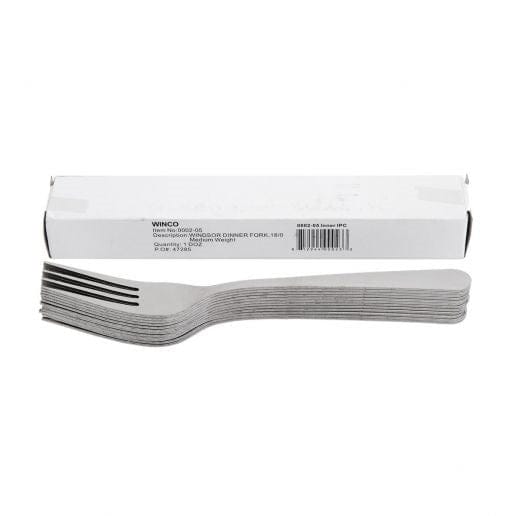 Winco Flatware Dozen Winco 0002-05 7 Inch Windsor Flatware Stainless Steel Dinner Fork | Denson CFE