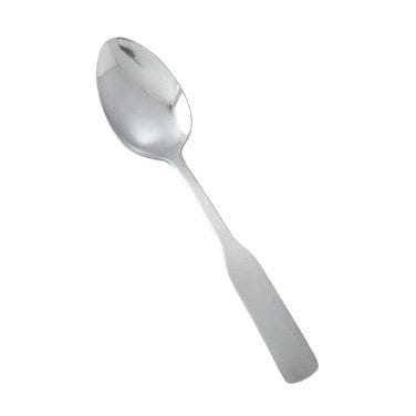 Winco Flatware Dozen Winco 0016-03 Stainless Steel Medium Weight Dinner Spoon with Fiddle Handle and Satin Finish | Denson CFE