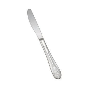 Winco Flatware Dozen Winco 0031-08 Elegant Stainless Steel Dinner Knife with Peacock Pattern | Denson CFE
