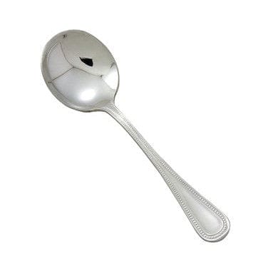 Winco Flatware Dozen Winco 0036-04 Deluxe Pearl Stainless Steel Bouillon Spoon 5.875 Inches | Denson CFE