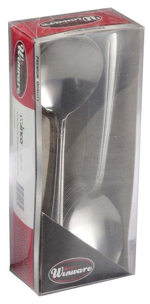 Winco Flatware Pack Winco 0081-04 Six Inch Dominion Flatware Stainless Steel Bouillon Spoon | Denson CFE