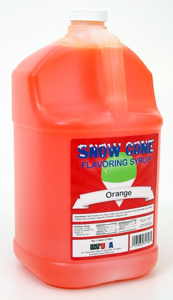 Winco Food & Beverage Each Winco Benchmark 72011 Orange Snow Cone Syrup 1 Gallon | Denson CFE