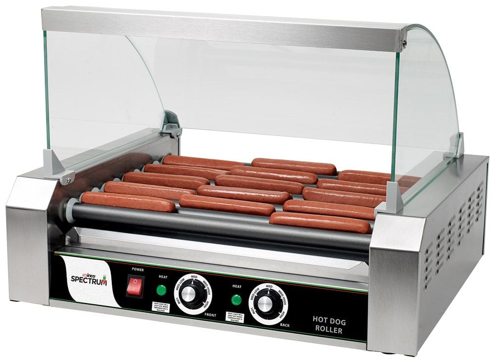 Winco Food Display and Merchandising Each Winco EHDG-11SG Spectrum Hot Dog Grill Sneeze Guard for the EHDG-11R