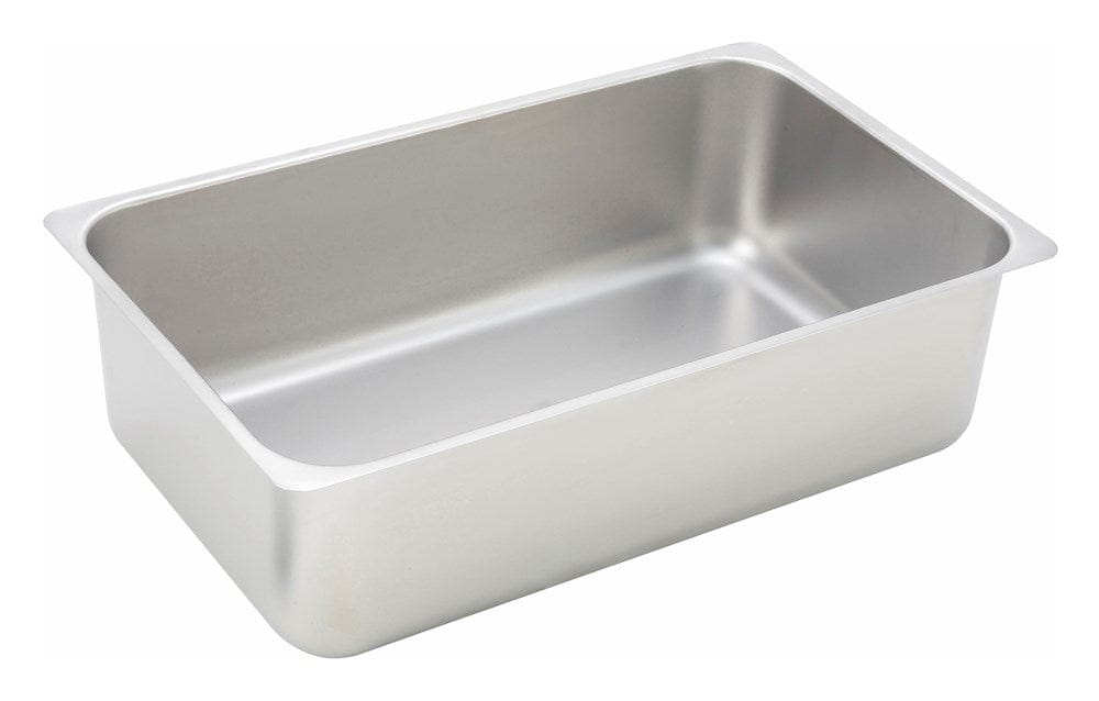 Winco Food Holding & Warming Each Winco C-WPP 6" Deep Full Size Stainless Steel Spillage Pan Flat Edge | Denson CFE
