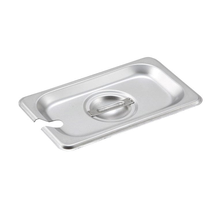 Winco Food Pans Each Winco SPCN S/S Steam Pan Cover, 1/9 Size, Slotted