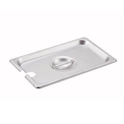 Winco Food Pans Each Winco SPCQ 1/4 Size Slotted Stainless Steel Steam Table Pan / Hotel Pan Cover