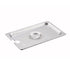 Winco Food Pans Each Winco SPCQ Quarter Size Slotted Stainless Steel Steam Table Pan Cover with Handle | Denson CFE