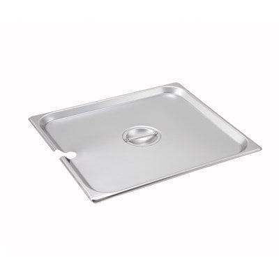 Winco Food Pans Each Winco SPCTT S/S Steam Pan Cover, 2/3 Size, Slotted