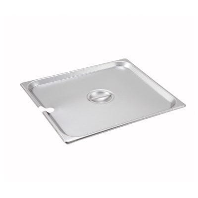 Winco Food Pans Each Winco SPCTT Stainless Steel Steam Pan Cover 2/3 Size Slotted with Handle | Denson CFE