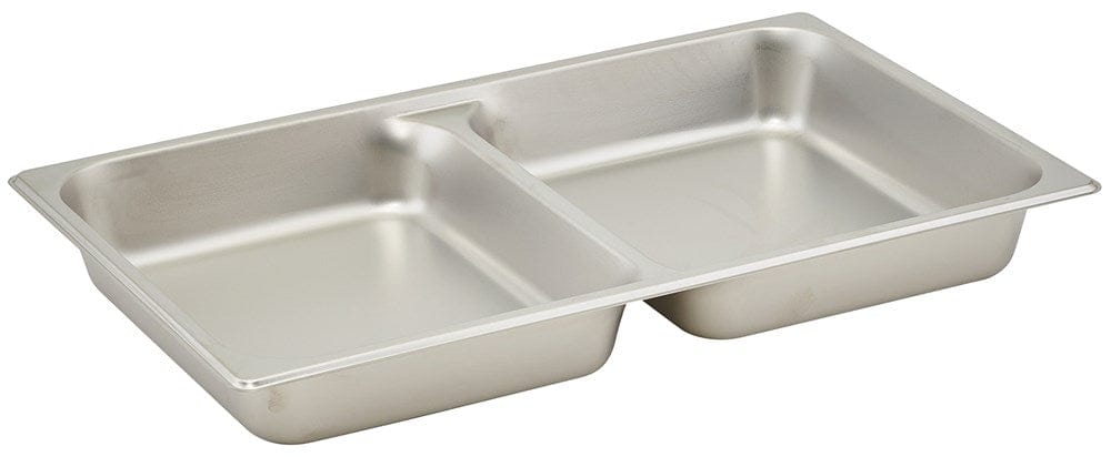 Winco Food Pans Each Winco SPFD2 Full-Size Divided Stainless Steel Food Pan 2-1/2 Inch Deep | Denson CFE