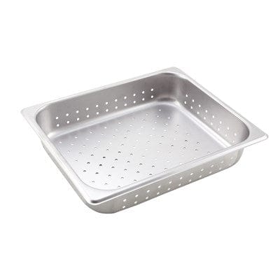 Winco Food Pans Each Winco SPHP2 Half Size Perforated Steam Table Pan 2.5 Inch Deep Stainless Steel | Denson CFE