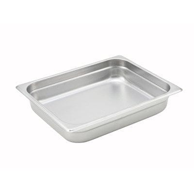 Winco Food Pans Each Winco SPJH-202 Stainless Steel Anti-jam Half-size Steam Pan 2-1/2 Inches Deep | Denson CFE