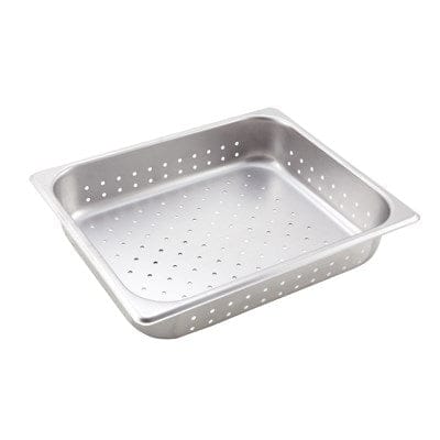 Winco Food Pans Each Winco SPJH-202PF Perforated Half Size Steam Pan 22 Gauge Stainless Steel | Denson CFE