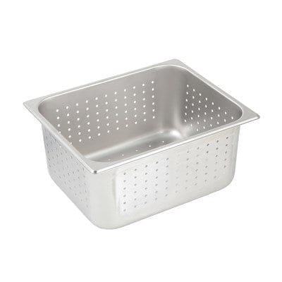 Winco Food Pans Each Winco SPJH-206PF Perforated Steam Pan Half Size 6 Inches Deep 22 Gauge Stainless Steel | Denson CFE