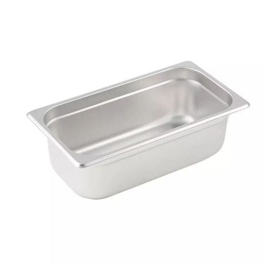 Winco Food Pans Each Winco SPJM-304 Third Size Solid Anti-Jam Steam Table Pan 24 Gauge Stainless Steel | Denson CFE