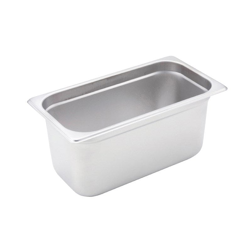 Winco Food Pans Each Winco SPJM-306 6" Third Size Solid Anti-Jam Steam Table Pan / Hotel Pan - 24 Gauge