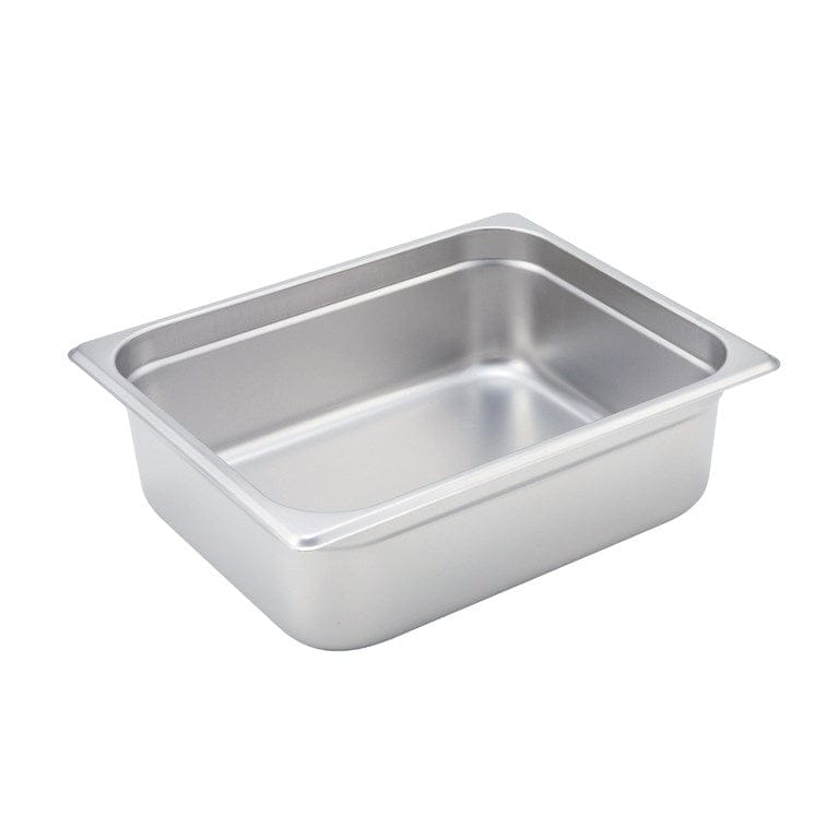 Winco Food Pans Each Winco SPJM204 Half Size Solid Anti-Jam Steam Table Pan 4 Inch Deep Stainless Steel | Denson CFE