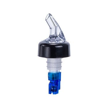 Winco Food Service Supplies Dozen / Blue Winco PPA-087 Measured Pourer 7/8oz Blue Tail with Black Collar and Clear Spout | Denson CFE