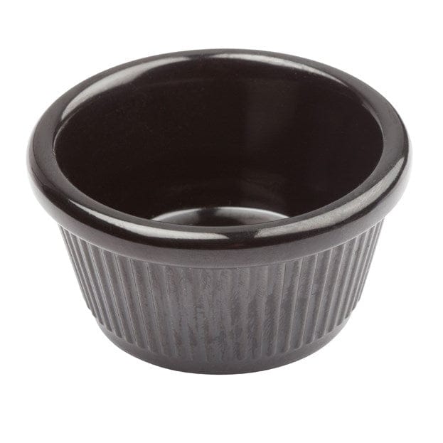 Winco Food Service Supplies Dozen / Small / Black Winco RFM-4K 4 Ounce Fluted Ramekin Black for Stylish Dining | Denson CFE