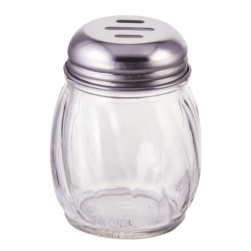 Winco Food Service Supplies Dozen Winco G-108 6 oz. Glass Cheese Shaker with Slotted Chrome Top | Denson CFE