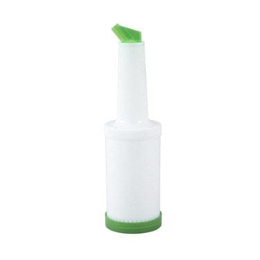 Winco Food Service Supplies Each / Green Winco PPB-1G 1 Quart Liquor and Juice Pour Bottle with Green Spout and Lid | Denson CFE
