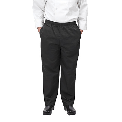 Winco Food Service Supplies Each / Medium / Black Winco UNF-2KM Black Medium Relaxed Fit Chef Pants with Adjustable Drawstring and Side Pockets | Denson CFE