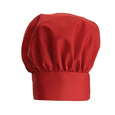 Winco Food Service Supplies Each / Red Winco CH-13RD Red 13 Inch High Professional Chef Hat with Wide Headband and Adjustable Velcro Closure | Denson CFE