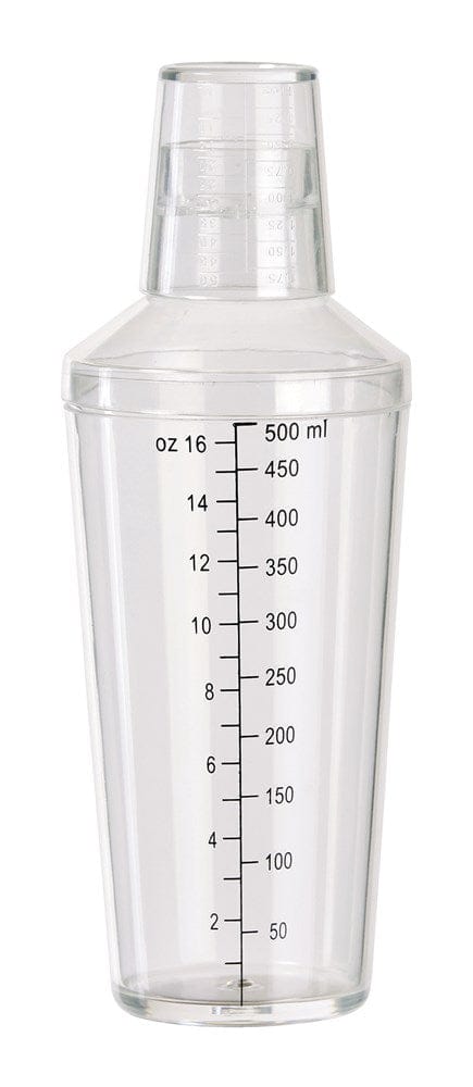 Winco Food Service Supplies Each Winco BS-16PC Clear Plastic Bar Shaker 16 Ounces | Denson CFE