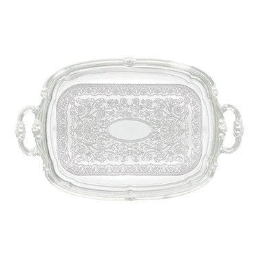 Winco Food Service Supplies Each Winco CMT-1912 Rectangular Chrome Serving Tray with Handles for Elegant Food Presentations | Denson CFE