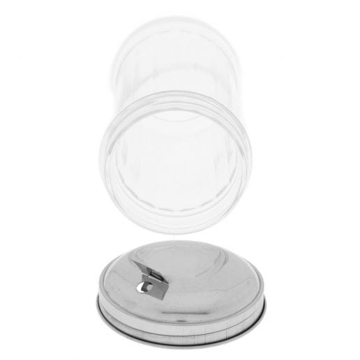 Winco Food Service Supplies Each Winco G-102 12 Oz Glass Sugar Pourer With Silver-Plated Flap Top | Denson CFE