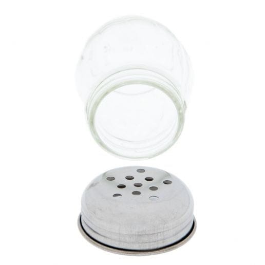 Winco Food Service Supplies Each Winco G107 Six Ounce Glass Cheese Shaker with Perforated Chrome Top | Denson CFE