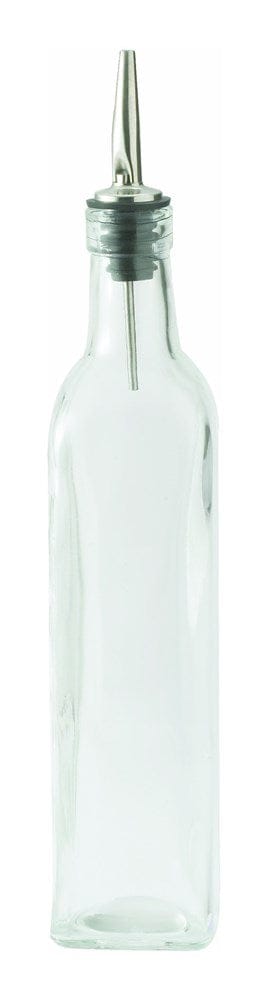 Winco Food Service Supplies Each Winco GOB-16 Glass Oil and Vinegar Cruet with Pourer 16oz | Denson CFE