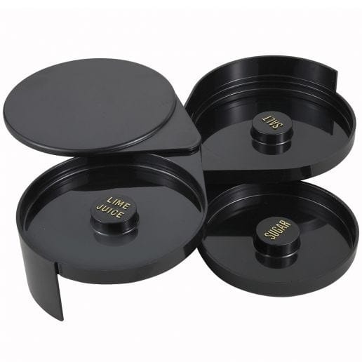 Winco Food Service Supplies Each Winco GR-3 Glass Rimmer and Margarita Salter - 3 Tier, Black | Denson CFE