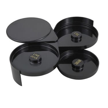 Winco Food Service Supplies Each Winco GR-3 Glass Rimmer and Margarita Salter - 3 Tier, Black | Denson CFE