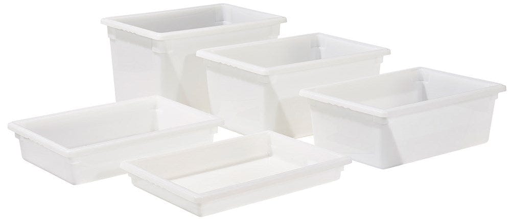 Winco Food Service Supplies Each Winco PFFW-12 Food Storage Box 18 x 26 x 12 White Polypropylene Stackable | Denson CFE