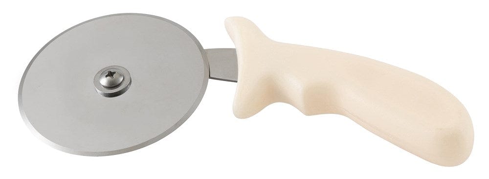 Winco Food Service Supplies Each Winco PPC-4W 4" Pizza Cutter w/ White Plastic Handle, Stainless Steel