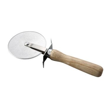 Winco Food Service Supplies Each Winco PWC-4 Pizza Cutter, 4"Dia Blade, Wooden Hdl