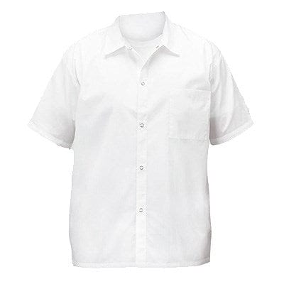Winco Food Service Supplies Each Winco UNF-1WL SignatureChef Short Sleeve Cook Shirt White Large | Denson CFE