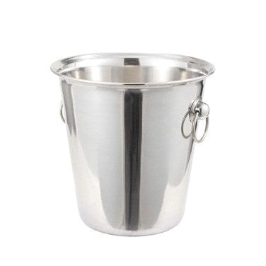 Winco Food Service Supplies Each Winco WB-4 Stainless Steel Wine and Champagne Bucket 4 Quart with Mirror Finish and Round Handles | Denson CFE
