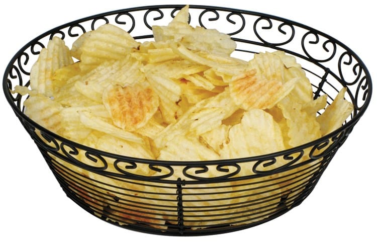 Winco Food Service Supplies Each Winco WBKG10R Round Wire Bread and Fruit Basket 10 Inch | Denson CFE