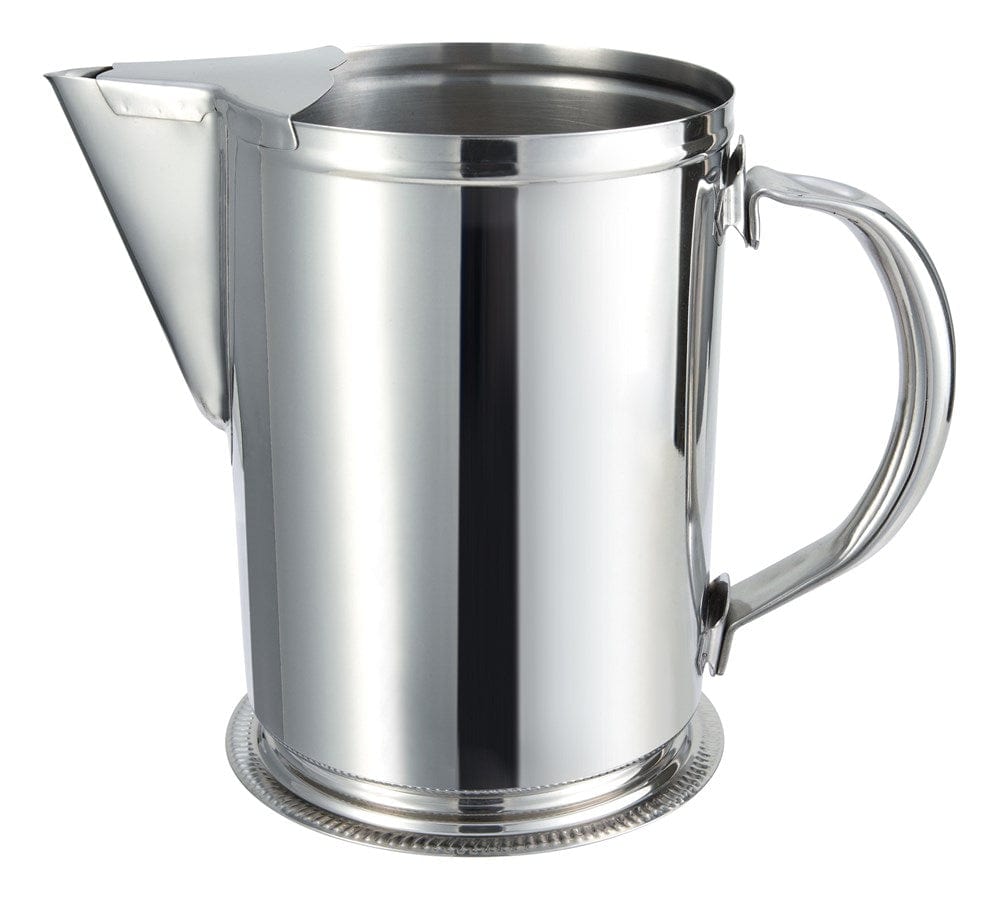 Winco Food Service Supplies Each Winco WPG-64 64 oz. Stainless Steel Water Pitcher with Ice Guard